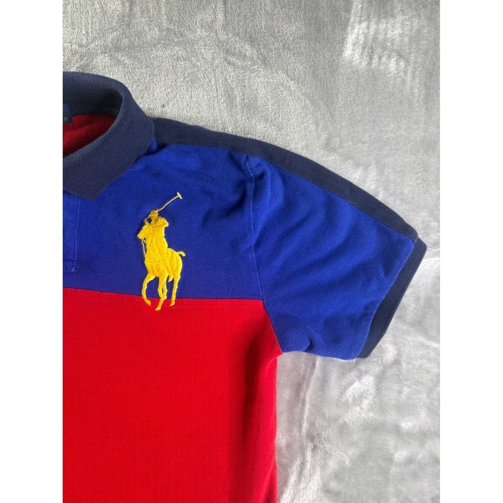 Polo Ralph Lauren Big Pony Colorblock Shirt Boys XL Multicolor 100% Cotton